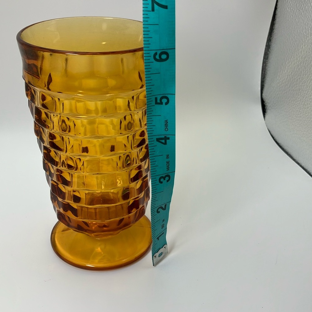 Mid-Century Amber Cubist Colony Tea Glass - Picture 8 of 9